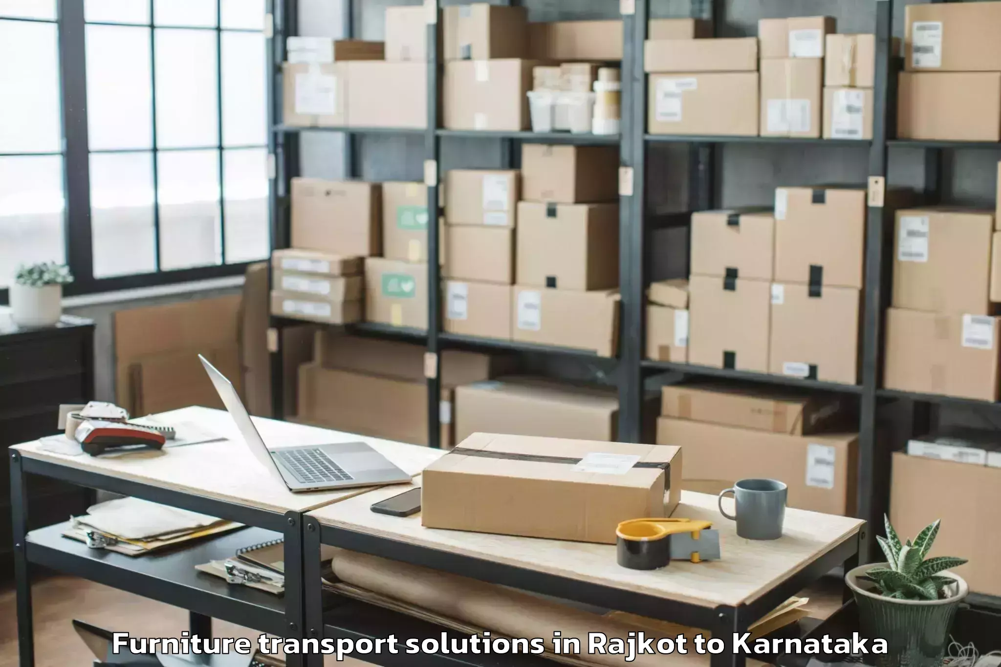 Reliable Rajkot to Munirabad Rural Furniture Transport Solutions